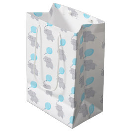 Cute Elephant met ballon | Baby Boy Medium Cadeauzakje