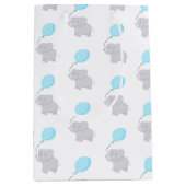 Cute Elephant met ballon | Baby Boy Medium Cadeauzakje (Voorkant)