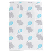 Cute Elephant met ballon | Baby Boy Medium Cadeauzakje (Achterkant)