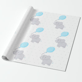 Cute Elephant met ballon Cadeaupapier