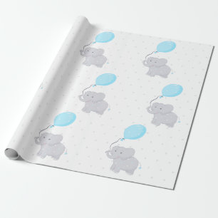 Cute Elephant met ballon Cadeaupapier