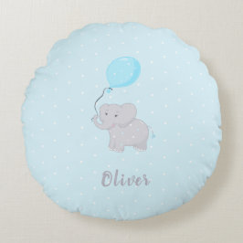 Cute Elephant met ballon Rond Kussen