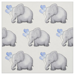 Cute Elephant met Heart Balloons Baby Boy Nursery Stof