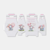 Cute Elephant met roze ballonnen Girl Baby shower Bedankdoosjes (Uitgevouwen)