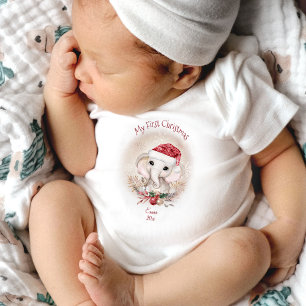 Cute Elephant Mijn eerste kerstpak voor Baby Romper