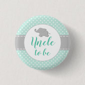 Cute Elephant Mint Green Baby shower oom to be Ronde Button 3,2 Cm (Voorkant)