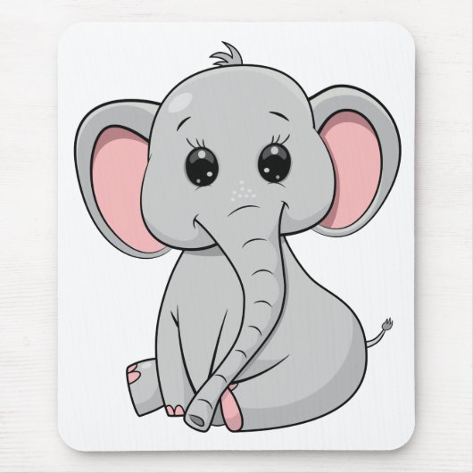 Cute Elephant Muismat (Voorkant)