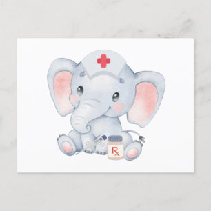 Cute Elephant Nurse Briefkaart