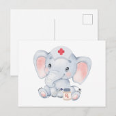 Cute Elephant Nurse Briefkaart (Voorkant / Achterkant)