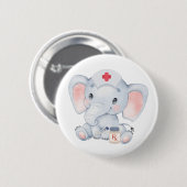 Cute Elephant Nurse Ronde Button 5,7 Cm (Voorkant /achterkant)