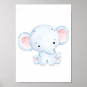 Cute Elephant Nursery Poster Kinder Room Decor (Voorkant)
