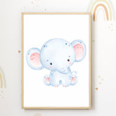 Cute Elephant Nursery Poster Kinder Room Decor