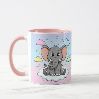 Cute Elephant on Cloud - I'm Ele-Fun-t Pun Mok