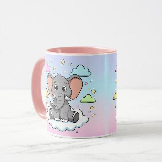 Cute Elephant on Cloud - I'm Ele-Fun-t Pun Mok (Voorkant links)