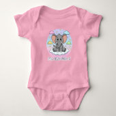 Cute Elephant on Cloud - I'm Ele-Fun-t Pun Romper (Voorkant)