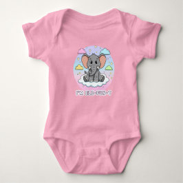 Cute Elephant on Cloud - I'm Ele-Fun-t Pun Romper