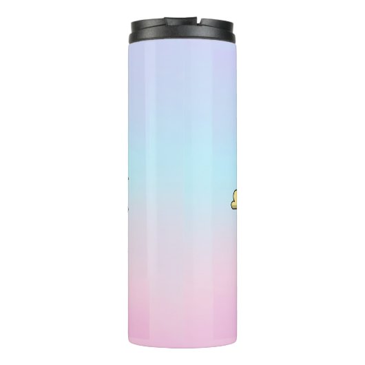 Cute Elephant on Cloud - I'm Ele-Fun-t Pun Thermosbeker (Achterkant)