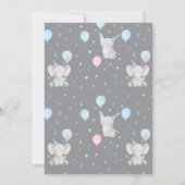 Cute Elephant One 1st Birthday Party Kaart (Achterkant)