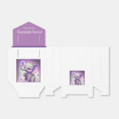 Cute Elephant Paars Birthday Favor Box Bedankdoosjes (Uitgevouwen)