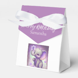Cute Elephant Paars Birthday Favor Box Bedankdoosjes