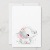 Cute Elephant Pastel Waterverf Hartelijk dank Bedankkaart (Achterkant)