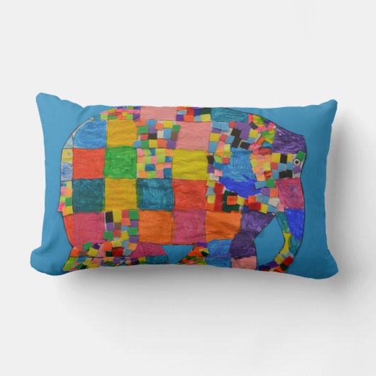 Cute Elephant Patchwork Collage Kussen (Voorkant)