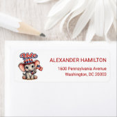 Cute Elephant Patriot Return Address Etiket (Insitu)
