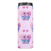 Cute Elephant Pattern (met Jouw naam) Thermosbeker (Achterkant)