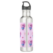 Cute Elephant Pattern (met Jouw naam) Waterfles (Achterkant)