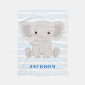 Cute Elephant Personalized Baby Boy Fleece Deken (Voorkant)