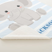 Cute Elephant Personalized Baby Boy Sherpa Deken (3/4)