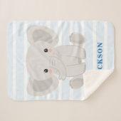 Cute Elephant Personalized Baby Boy Sherpa Deken (Voorkant (horizontaal))