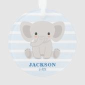 Cute Elephant Personalized Baby KerstBoy Ornament (achterkant)