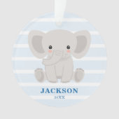 Cute Elephant Personalized Baby KerstBoy Ornament (voorkant)