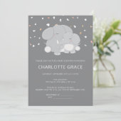 Cute Elephant Personalized Baby shower Kaart (Staand voorkant)