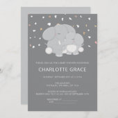 Cute Elephant Personalized Baby shower Kaart (Voorkant / Achterkant)