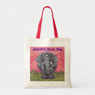 Cute Elephant Personalized Book Bag Tote Bag