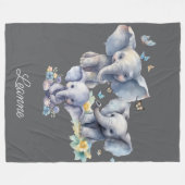 Cute Elephant Personalized Fleece Deken (Voorkant (Horizontaal))