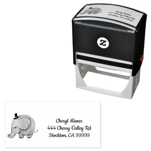 Cute Elephant Personalized Zelfinktende Stempel (In situ)