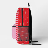 Cute Elephant Pink and Red Kid Monogram Backpack  Bedrukte Rugzak (Rechts)