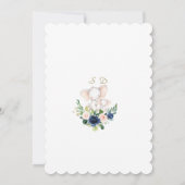 Cute Elephant Pink Blue Flowers Baby shower Kaart (Achterkant)