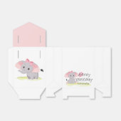 Cute Elephant Pink Girl Favor Box Bedankdoosjes (Uitgevouwen)