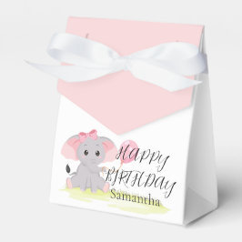 Cute Elephant Pink Girl Favor Box Bedankdoosjes