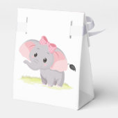 Cute Elephant Pink Girl Favor Box Bedankdoosjes (Achterkant)
