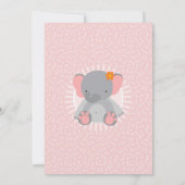Cute Elephant Pink Girls Baby Sprinkle Invitation Kaart (Achterkant)