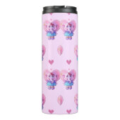 Cute Elephant Pink Pattered Thermosbeker (Achterkant)