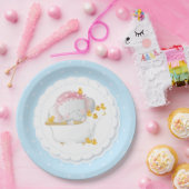 Cute Elephant Polka Dot Blue Papieren Bordje (Feest)