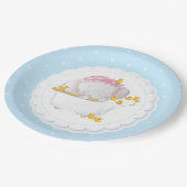 Cute Elephant Polka Dot Blue Papieren Bordje (Gekanteld)