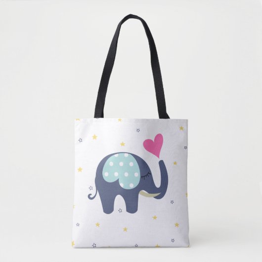 Cute elephant print Canvas tas (Voorkant)