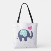 Cute elephant print Canvas tas (Achterkant)